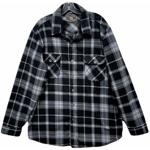 Freedom Foundry Men's Plaid Fleece Comfort Fit Button Up Shirt Size XXL Outdoor